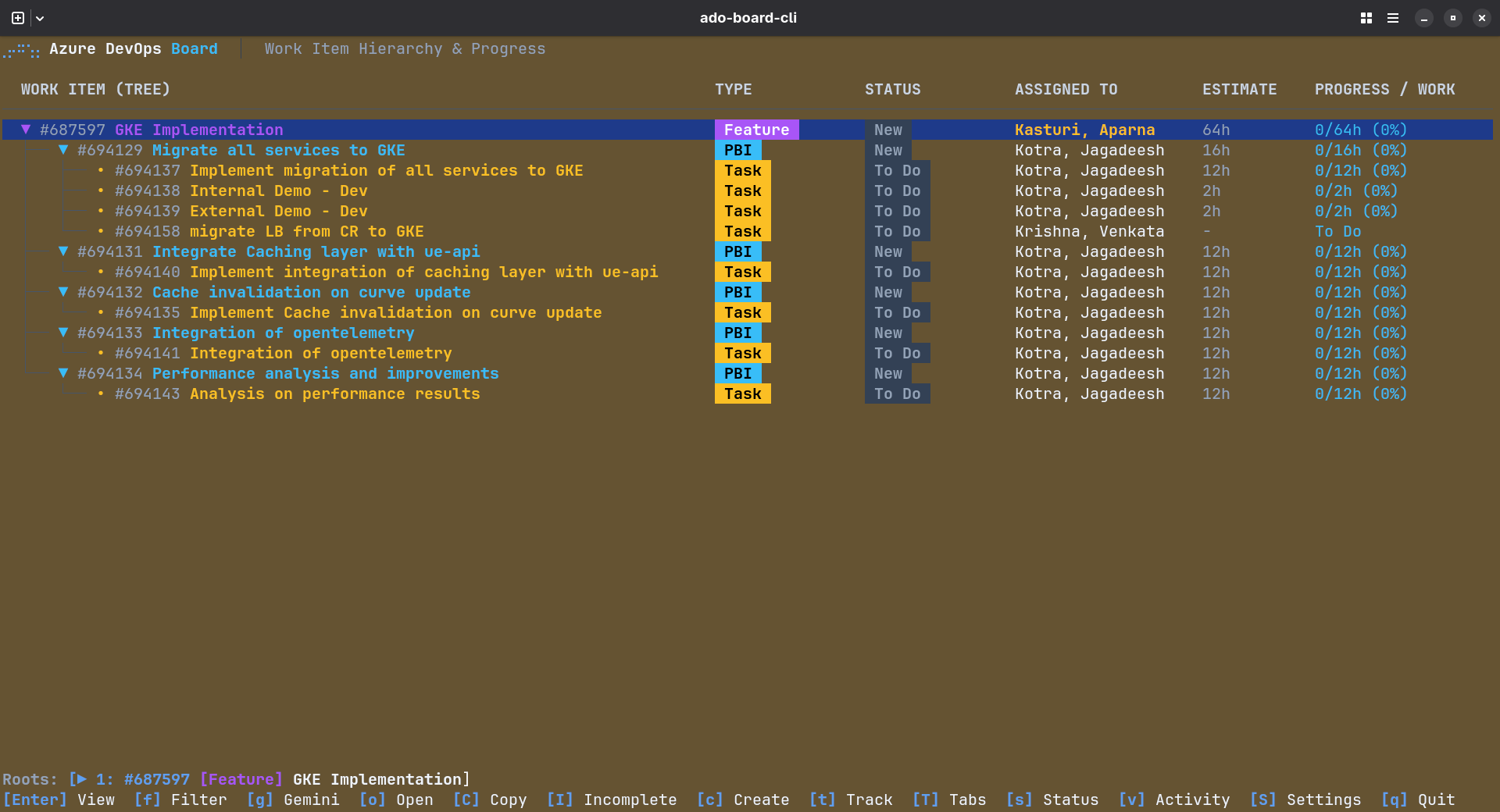 ado-board-cli Terminal Interface